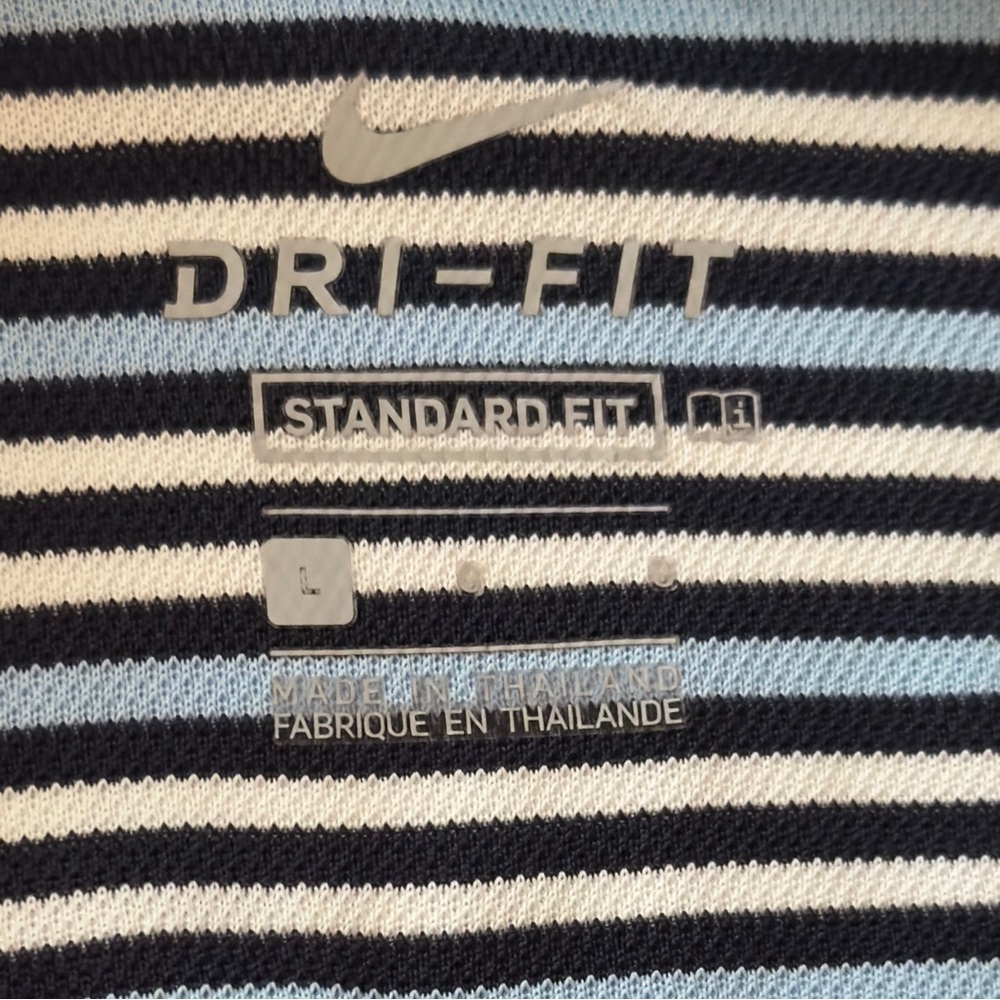 Nike Navy and White Striped Polo Shirt Dry Fit - Picture 7 of 7